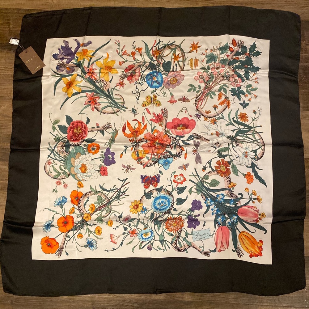 Gucci floral scarf, silk